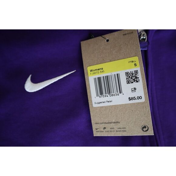 Nike FJ9572-545 Women's Sz S Purple/White DRI-Fit 1/4 Zip Pullover L/S Top - Picture 4 of 12